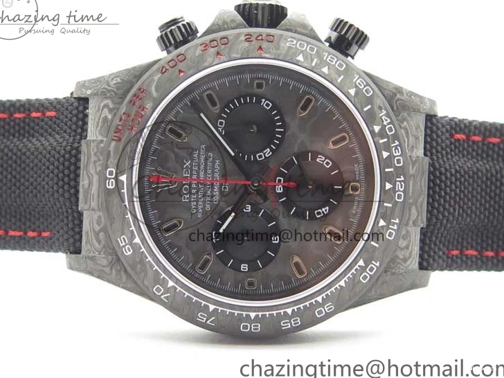 Red Carbon Daytona Carbon on Strap Hand OMF Dial Edition Nylon Black Black A4130 Best DIW 1121